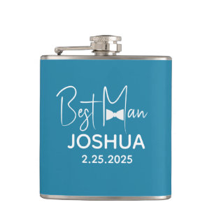 Gepersonaliseerde bruiloft Best Man Modern Dusty B Heupfles