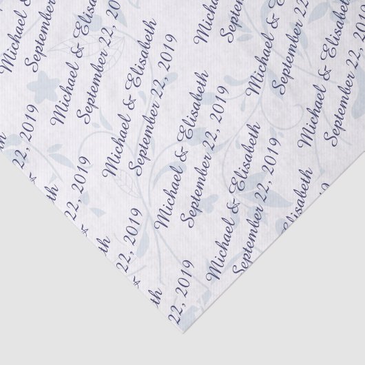 Gepersonaliseerde bruiloft - Blauw Tissuepapier (Detail)