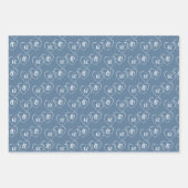 Gepersonaliseerde bruiloft Blauw & Wit Hart Charms Inpakpapier Vel (Voorkant 2)
