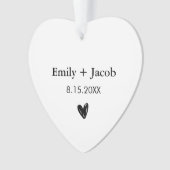 Gepersonaliseerde bruiloft cadeau koppels getrouwd ornament (voorkant)