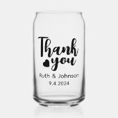 Gepersonaliseerde bruiloft dank u gunsten blikvorm glas (Voorkant)