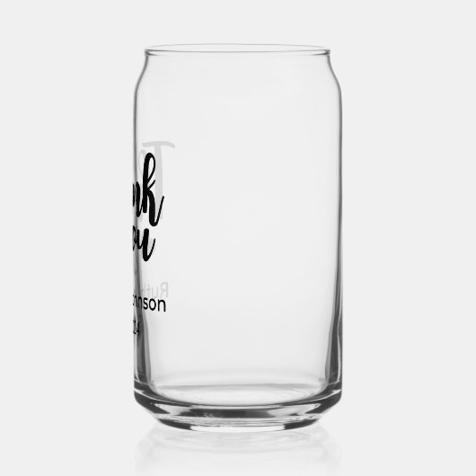 Gepersonaliseerde bruiloft dank u gunsten blikvorm glas (Links)