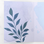 Gepersonaliseerde bruiloft Elegan Blauw Esthetisch Drieluik Uitnodiging (Binnenzijde eerst)