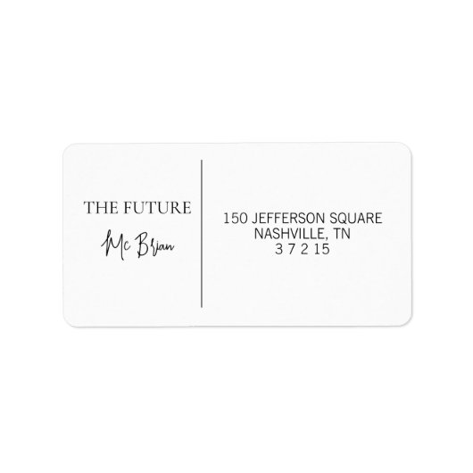 Gepersonaliseerde bruiloft Elegant Custom Mailing Etiket (Voorkant)