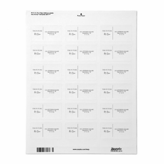 Gepersonaliseerde bruiloft Elegant Custom Mailing Etiket (Full Sheet)