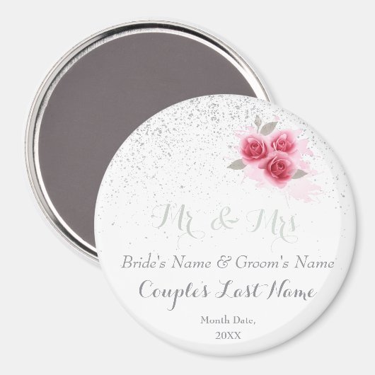 Gepersonaliseerde bruiloft Favors Magnets, Mr en M Magneet (Voorkant / Achterkant)