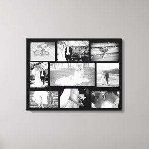 Gepersonaliseerde bruiloft foto Collage Wall Art Canvas Afdruk