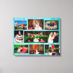 Gepersonaliseerde bruiloft foto Collage Wall Art Canvas Afdruk