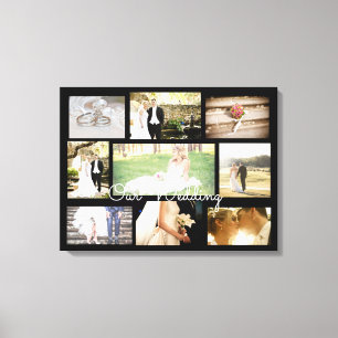 Gepersonaliseerde bruiloft foto Collage Wall Art Z Canvas Afdruk