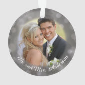 Gepersonaliseerde bruiloft foto vakantie Ornament (achterkant)