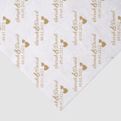 Gepersonaliseerde bruiloft gouden harten tissuepapier (Detail)