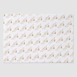 Gepersonaliseerde bruiloft gouden harten tissuepapier