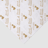 Gepersonaliseerde bruiloft gouden harten tissuepapier (Detail)