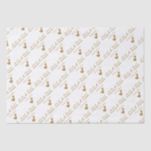 Gepersonaliseerde bruiloft gouden harten tissuepapier