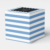 Gepersonaliseerde bruiloft gunst box | Blauw-witte Bedankdoosjes (Voorkant Zijde)