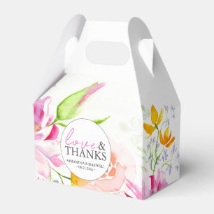 Gepersonaliseerde bruiloft gunst dozen Floral Bedankdoosjes