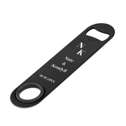 Gepersonaliseerde bruiloft gunst gasten Custom Speed Flessenopener (Achterkant Gekanteld)