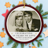 Gepersonaliseerde bruiloft Jubileum foto Keramisch Ornament