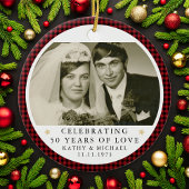 Gepersonaliseerde bruiloft Jubileum foto Keramisch Ornament