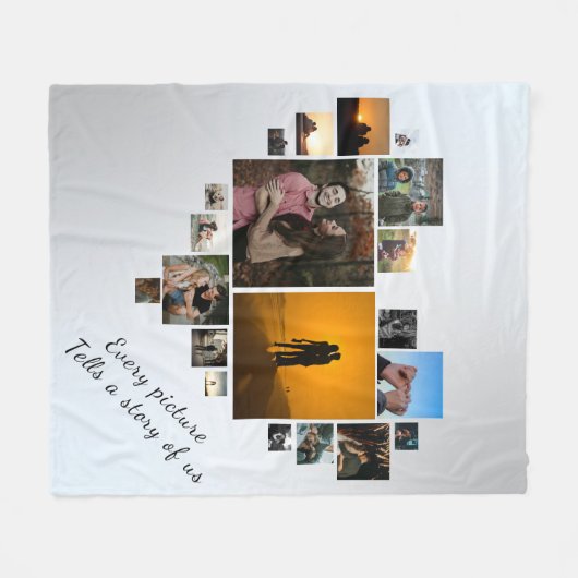 Gepersonaliseerde bruiloft Jubileum Gift Fleece Deken (Voorkant (Horizontaal))