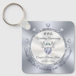 Gepersonaliseerde, Bruiloft Jubileum Party Favors, Sleutelhanger