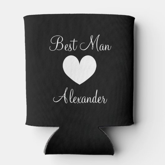 Gepersonaliseerde bruiloft koelbox voor beste man blikjeskoeler (Achterkant)