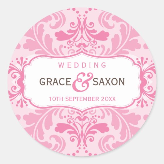 GEPERSONALISEERDE BRUILOFT LABEL savvy bloeien roz (Voorkant)
