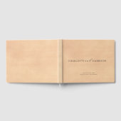 Gepersonaliseerde bruiloft Monogram Faux Cream Lea Gastenboek (Volledig)
