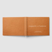Gepersonaliseerde bruiloft Monogram Faux Leather Gastenboek (Volledig)