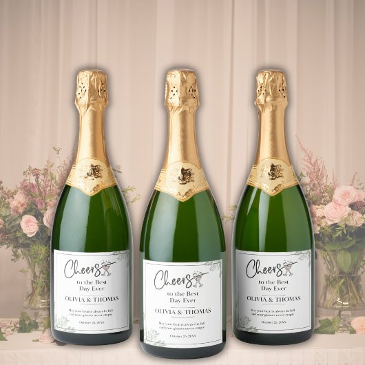Gepersonaliseerde bruiloft Mousserende Wijnfles Sparkling Wijnetiket