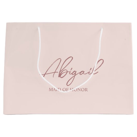 Gepersonaliseerde Bruiloft Naam Gift Paper Bag Groot Cadeauzakje (Voorkant)