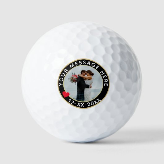 Gepersonaliseerde bruiloft of Jubileum aangepaste  Golfballen (Voorkant)