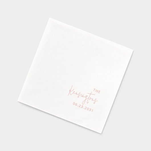 Gepersonaliseerde bruiloft paar familienaam script folie servetten (Links)