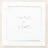 Gepersonaliseerde bruiloft paar Keepsake Zwart & W Glazen Onderzetter (Achterkant)