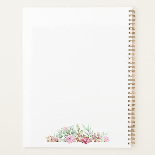 Gepersonaliseerde bruiloft Planner, Romantic Flora Planner (Achterkant)