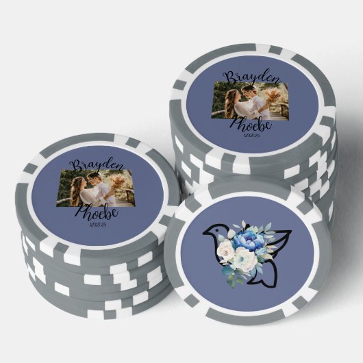 Gepersonaliseerde bruiloft poker chips (Opstapeling)