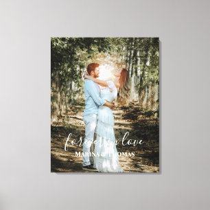 Gepersonaliseerde bruiloft portret moderne kalligr canvas afdruk