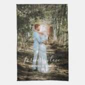 Gepersonaliseerde bruiloft portret moderne kalligr theedoek (Verticaal)