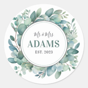 Gepersonaliseerde bruiloft ronde Stickers