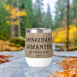 Gepersonaliseerde bruiloft rustieke burlap natuur 