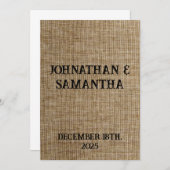 Gepersonaliseerde bruiloft rustieke burlap natuur programma (Voorkant / Achterkant)