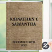 Gepersonaliseerde bruiloft rustieke burlap natuur  raamsticker (Huis)