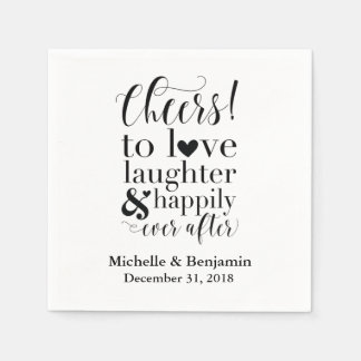 Gepersonaliseerde bruiloft servetten - Cheers to L