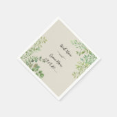 Gepersonaliseerde bruiloft servetten met namen en (Hoek)