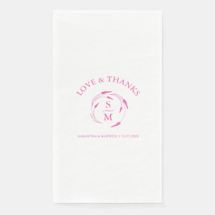 Gepersonaliseerde bruiloft servetten monogram Init