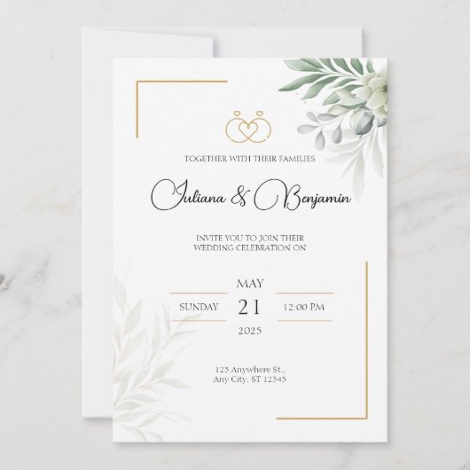 Gepersonaliseerde bruiloft uitnodiging Aangepaste (Voorkant)