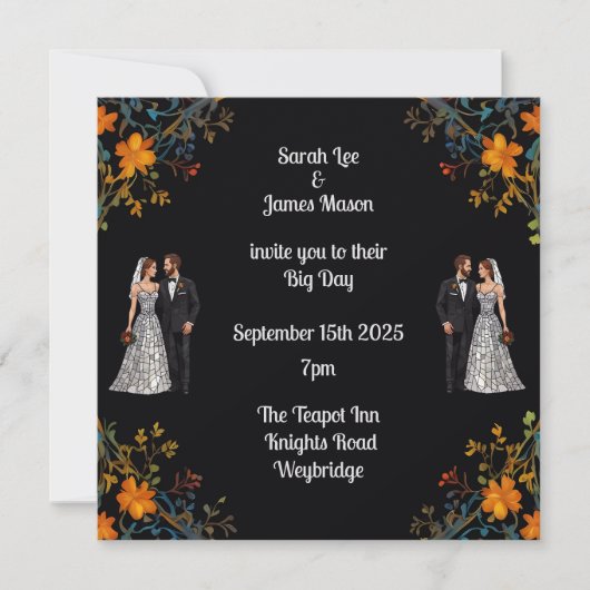 Gepersonaliseerde bruiloft uitnodigingen en uitnod (Voorkant)
