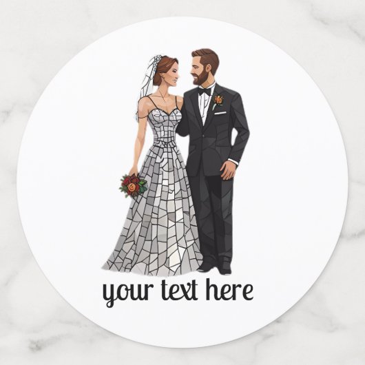 Gepersonaliseerde bruiloft uitnodigingen en uitnod confetti (Grote voorkant)