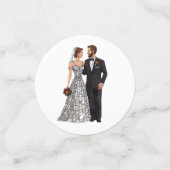 Gepersonaliseerde bruiloft uitnodigingen en uitnod confetti (Kleine voorkant)