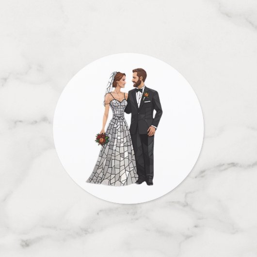 Gepersonaliseerde bruiloft uitnodigingen en uitnod confetti (Kleine voorkant)